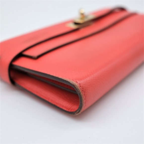 HERMES Kelly Wallet Long Epsom Leather Rose Jaipur Pink - Picture 6 of 10